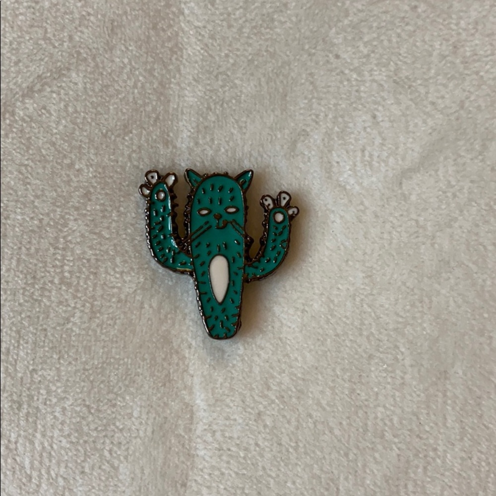 2/$16 Kitty Cat Cactus Succulent Enamel Pin